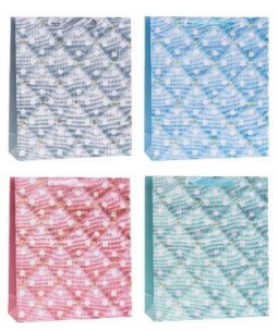 Opakowanie Torebka ozdobna 18x23x8cm graficzne mix ROZETTE