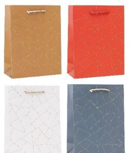 Opakowanie Torebka ozdobna 18x23x8cm hot-stamp mix ROZETTE