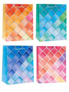 Opakowanie Torebka ozdobna 18x23x8cm hot-stamp mix ROZETTE 12 szt