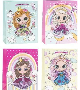 Opakowanie Torebka ozdobna 18x23x8cm hot-stamp mix ROZETTE