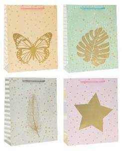 Opakowanie Torebka ozdobna 18x24x8cm hot-stamp mix ROZETTE