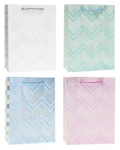 Opakowanie Torebka ozdobna 18x24x8cm hot-stamp mix ROZETTE 12 szt