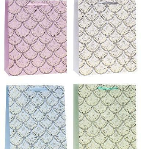 Opakowanie Torebka ozdobna 26x32x10cm hot-stamp mix ROZETTE