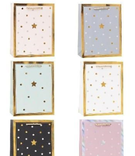 Opakowanie Torebka ozdobna 26x32x10cm hot-stamp mix ROZETTE