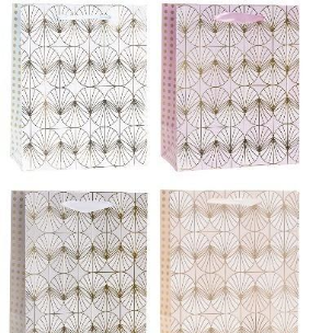 Opakowanie Torebka ozdobna 26x32x12cm hot-stamp mix ROZETTE
