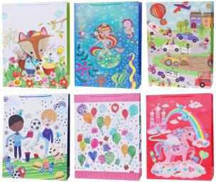 Opakowanie Torebka ozdobna 51x72x18cm szerokie dno mix 12 szt