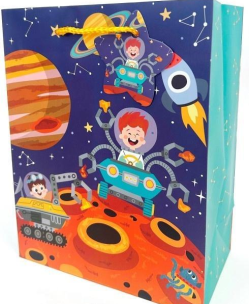 Opakowanie Torebka ozdobna matowa 18x23x10cm Astronauta