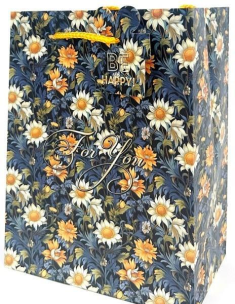 Opakowanie Torebka ozdobna matowa 18x23x10cm Kwiaty