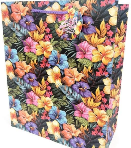 Opakowanie Torebka ozdobna matowa 26x32x12cm Kwiaty
