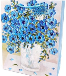 Opakowanie Torebka ozdobna matowa 26x32x12cm Kwiaty