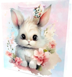 Opakowanie Torebka ozdobna matowa 35x37x12cm Króliczek