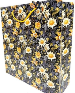 Opakowanie Torebka ozdobna matowa 35x37x12cm Kwiaty