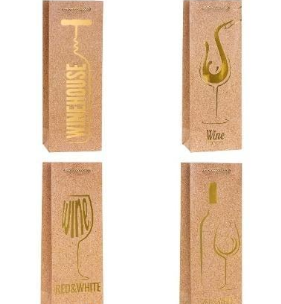 Opakowanie Torebka ozdobna na butelkę 12x35x9cm mix ROZETTE