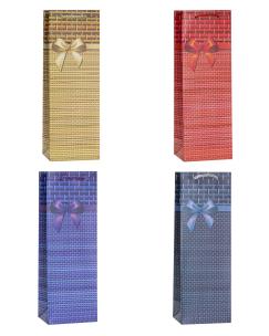 Opakowanie Torebka ozdobna na butelkę 12x35x9cm mix ROZETTE