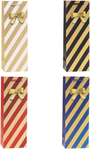 Opakowanie Torebka ozdobna na butelkę 12x35x9cm mix ROZETTE