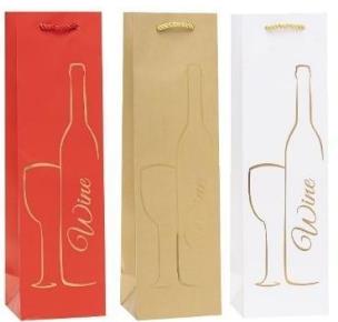 Opakowanie Torebka ozdobna na butelkę 12x36x9cm mix ROZETTE 1 szt