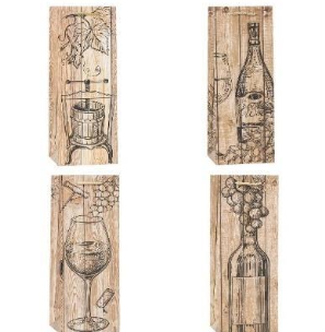 Opakowanie Torebka ozdobna na butelkę 12x36x9cm mix ROZETTE