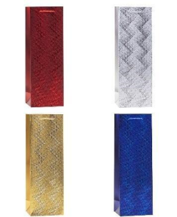 Opakowanie Torebka ozdobna na butelkę 12x36x9cm mix ROZETTE