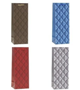 Opakowanie Torebka ozdobna na butelkę 12x36x9cm mix ROZETTE