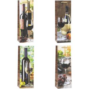 Opakowanie Torebka ozdobna na butelkę 12x36x9cm mix ROZETTE