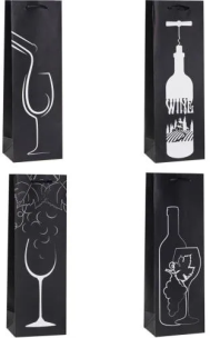 Opakowanie Torebka ozdobna na butelkę 12x36x9cm mix ROZETTE