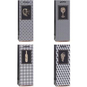 Opakowanie Torebka ozdobna na butelkę 12x36x9cm mix ROZETTE