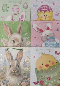 Opakowanie Torebka ozdobna złocona Wielkanocna średnia mix