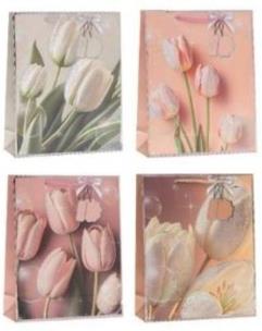 Opakowanie Torebka prezentowa 18x23x8cm Kwiaty MIX