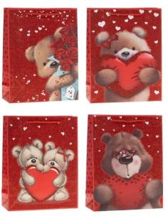 Opakowanie Torebka prezentowa 26x32x10cm mix ROZETTE