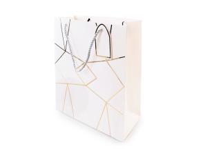 Opakowanie Torebka prezentowa biała ze złotym tłoczeniem