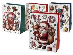 Opakowanie Torebka prezentowa Boże Narodzenie 23x18x9cm MIX