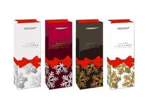 Opakowanie Torebka prezentowa butelka Boże Narodzenie brokat