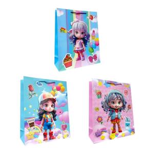 Opakowanie Torebka prezentowa dziecięca L szerokie dno mix