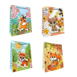 Opakowanie Torebka prezentowa dziecięca L Zwierzęta 3D mix