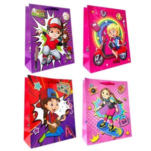 Torebka prezentowa dziecięca M mix. Wydawca: JU-PITER. Multiszop.pl Opakowanie Torebka prezentowa dziecięca M mix