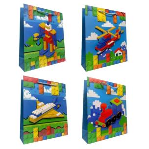 Opakowanie Torebka prezentowa dziecięca S klocki 3D mix