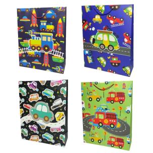 Opakowanie Torebka prezentowa dziecięca XL Pojazdy mix