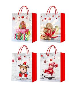 Opakowanie Torebka prezentowa L Boże Narodzenie brokat mix