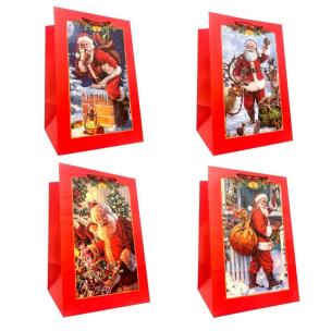 Opakowanie Torebka prezentowa L Boże Narodzenie szerokie dno