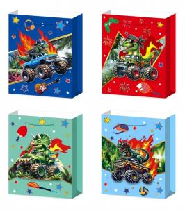 Opakowanie Torebka prezentowa L Pojazdy dinozaury