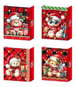 Opakowanie Torebka prezentowa M Boże Narodzenie brokat 3D mix