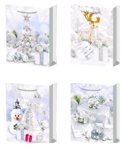 Opakowanie Torebka prezentowa M Boże Narodzenie brokat mix