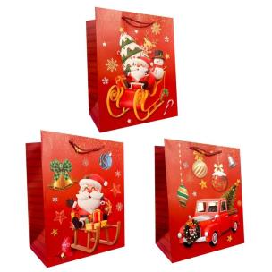 Opakowanie Torebka prezentowa M Boże Narodzenie szerokie dno