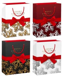 Opakowanie Torebka prezentowa M Boże Narodzenie szerokie dno