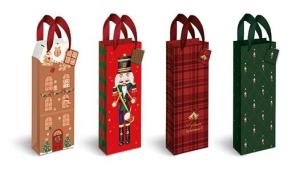 Opakowanie Torebka prezentowa na butelkę 13x36x10cm Christmas