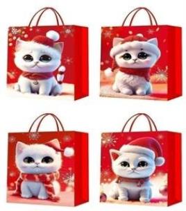 Opakowanie Torebka prezentowa S Boże Narodzenie brokat 3D mix