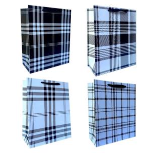 Opakowanie Torebka prezentowa S czarno-biała krata MIX