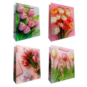 Opakowanie Torebka prezentowa uniwersal M Tulipany metal mix