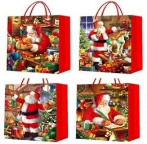 Opakowanie Torebka prezentowa XL Boże Narodzenie szerokie dno