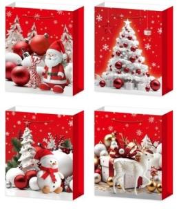 Opakowanie Torebka prezentowa XL Boże Narodzenie szerokie dno